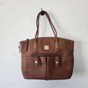 Dooney Bourke Brown Crescent Leather Purse Pebble Grain